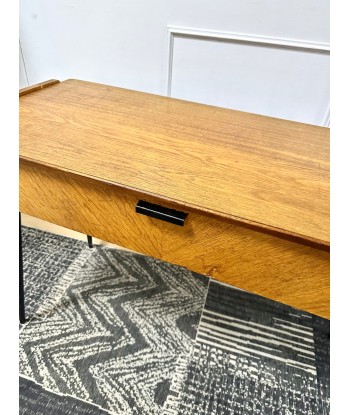 Console ou bureau scandinave pieds noirs rembourrage situé sous