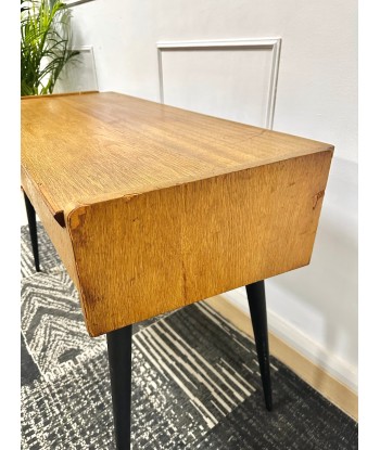 Console ou bureau scandinave pieds noirs rembourrage situé sous