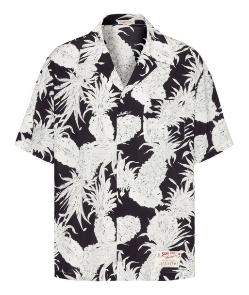 Pineapple Print Silk Bowling Shirt en ligne des produits 