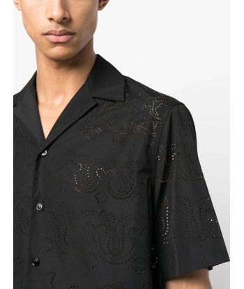 Perforated Detail Button Up Shirt france