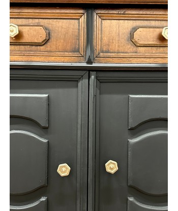 Meuble d’entrée noir et bois destockage