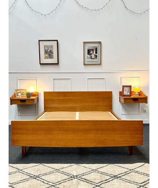 Lit double vintage avec tables de chevet acheter en ligne