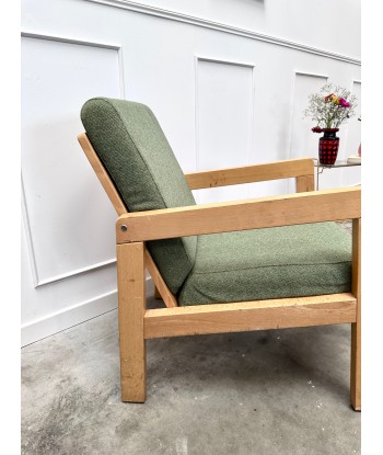 Fauteuil vintage tissu vert livraison et retour toujours gratuits