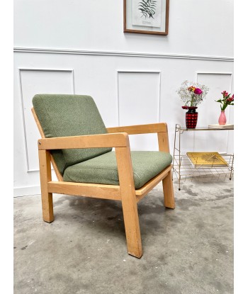 Fauteuil vintage tissu vert livraison et retour toujours gratuits