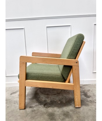 Fauteuil vintage tissu vert livraison et retour toujours gratuits