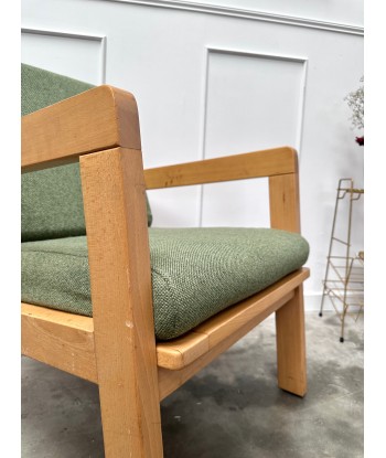 Fauteuil vintage tissu vert livraison et retour toujours gratuits