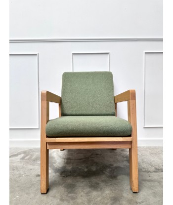 Fauteuil vintage tissu vert livraison et retour toujours gratuits