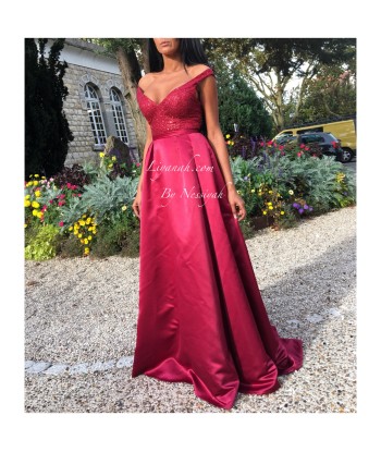 ROBE DE SOIRÉE MODÈLE ESTRELLA BORDEAUX Véritable concentré