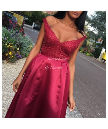 ROBE DE SOIRÉE MODÈLE ESTRELLA BORDEAUX Véritable concentré