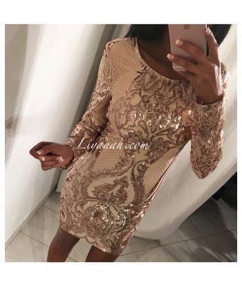 ROBE à Sequins GOLD Modèle SHELSYA en stock