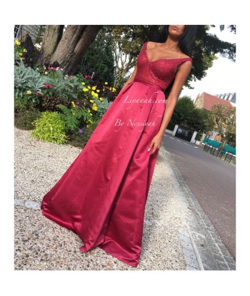 ROBE DE SOIRÉE MODÈLE ESTRELLA BORDEAUX Véritable concentré