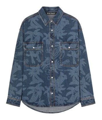 Palmity Laser Print Denim Shirt soldes