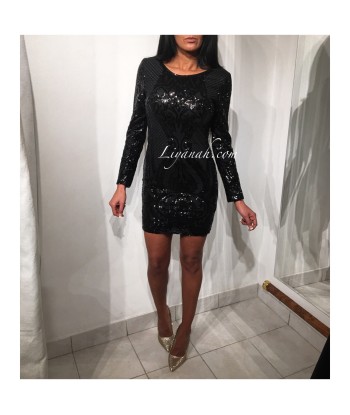 ROBE à Sequins NOIR Modèle SHELSYA 50-70% off 