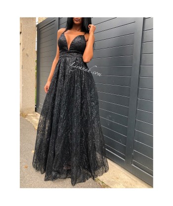 ROBE DE SOIRÉE MODÈLE ARAYA NOIR à prix réduit toute l'année