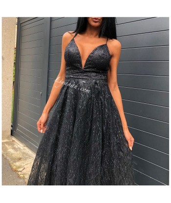 ROBE DE SOIRÉE MODÈLE ARAYA NOIR à prix réduit toute l'année