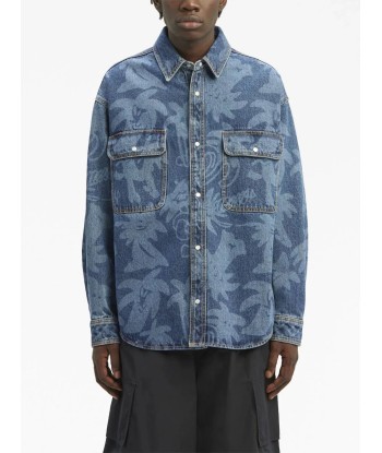 Palmity Laser Print Denim Shirt soldes