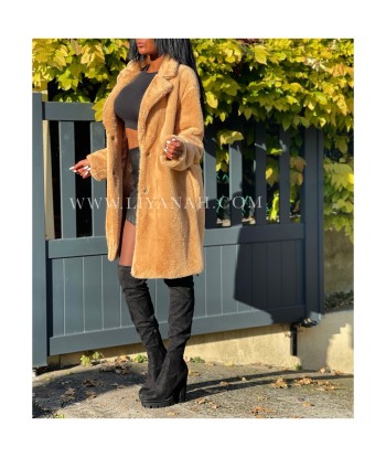 MANTEAU FAUSSE FOURRURE BEIGE Modèle VENYSA Livraison rapide