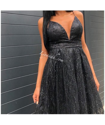 ROBE DE SOIRÉE MODÈLE ARAYA NOIR à prix réduit toute l'année