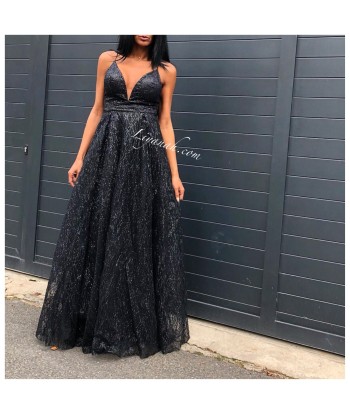 ROBE DE SOIRÉE MODÈLE ARAYA NOIR à prix réduit toute l'année