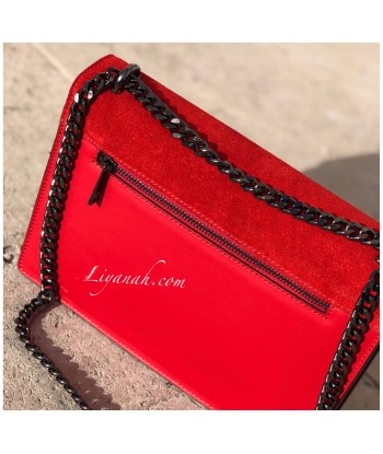 Sac Cuir Bi-Matière Modèle ANYATA Rouge sur le site 