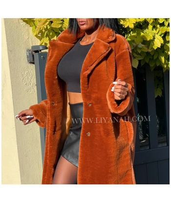 MANTEAU FAUSSE FOURRURE CHOCOLAT Modèle VENYSA livraison gratuite