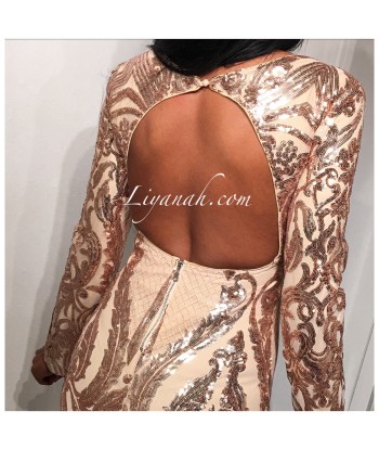 ROBE à Sequins GOLD Modèle SHELSYA livraison gratuite