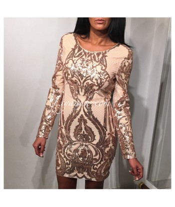 ROBE à Sequins GOLD Modèle SHELSYA livraison gratuite