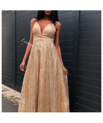 ROBE DE SOIRÉE MODÈLE ARAYA OR En savoir plus