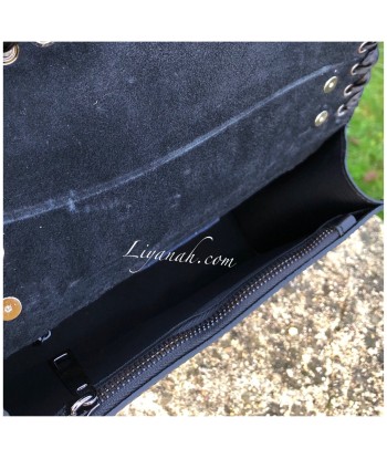 Sac Cuir Modèle LEYARA NOIR PERLES en ligne